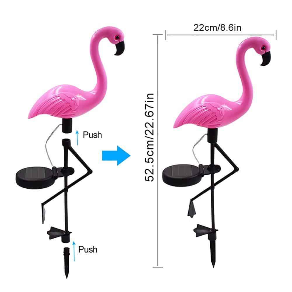 Lampe flamant rose  solaire