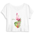 tee shirt femme motif flamant rose