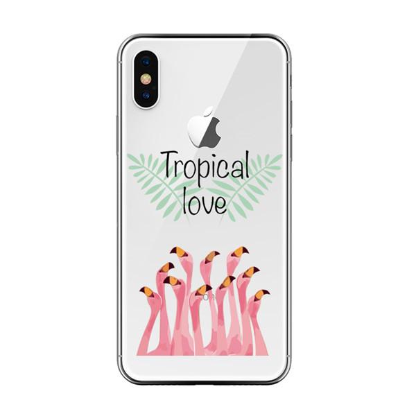 Coque iPhone Flamant Rose  Tropical Love