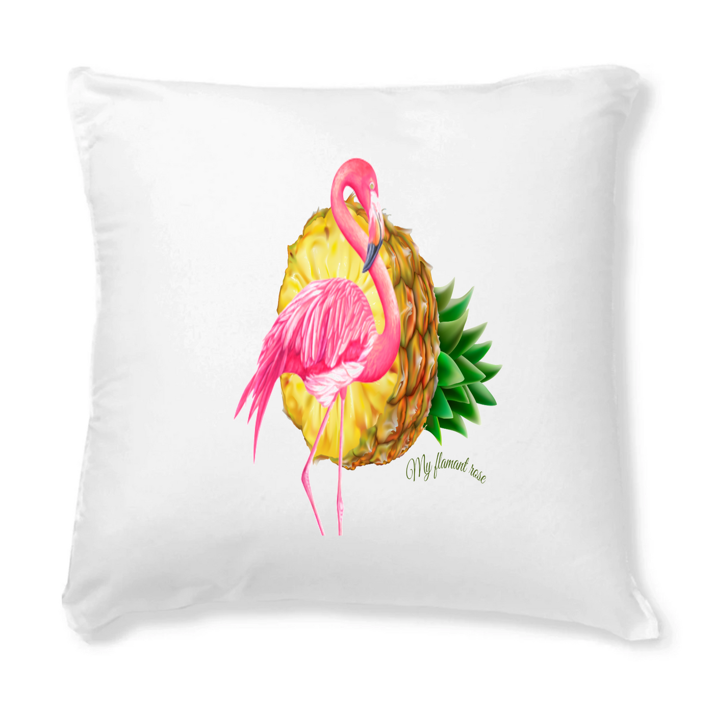 flamant rose coussin