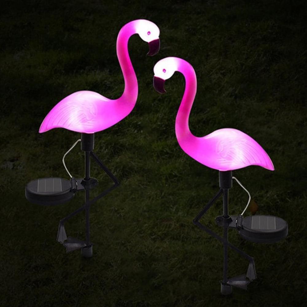 Lampe flamant rose  solaire