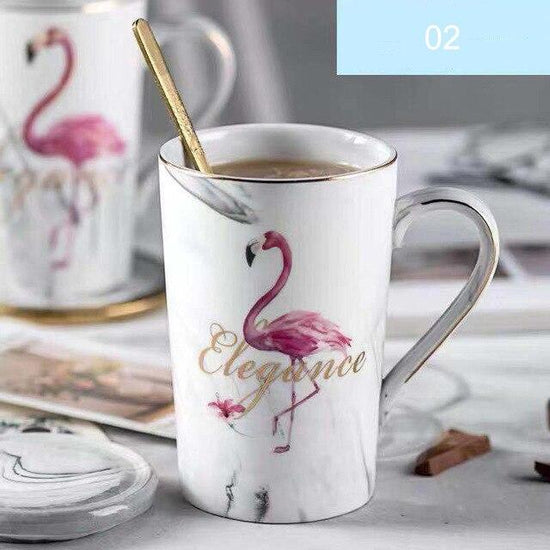 Tasse à thé en verre avec flamant rose, tasse à café en verre